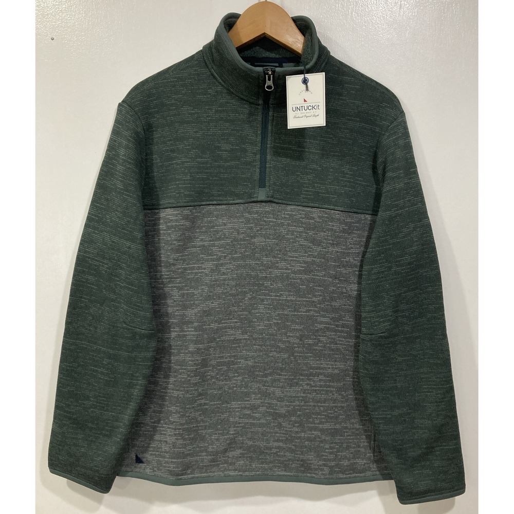 Men's Untuckit Neyers Green 1/4‎ Zip Pullover Size MEDIUM NWT